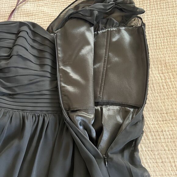 Laundry By Design One Shoulder Mini Dress Women Sz 6 Black Pleated Party Prom - Picture 7 of 15